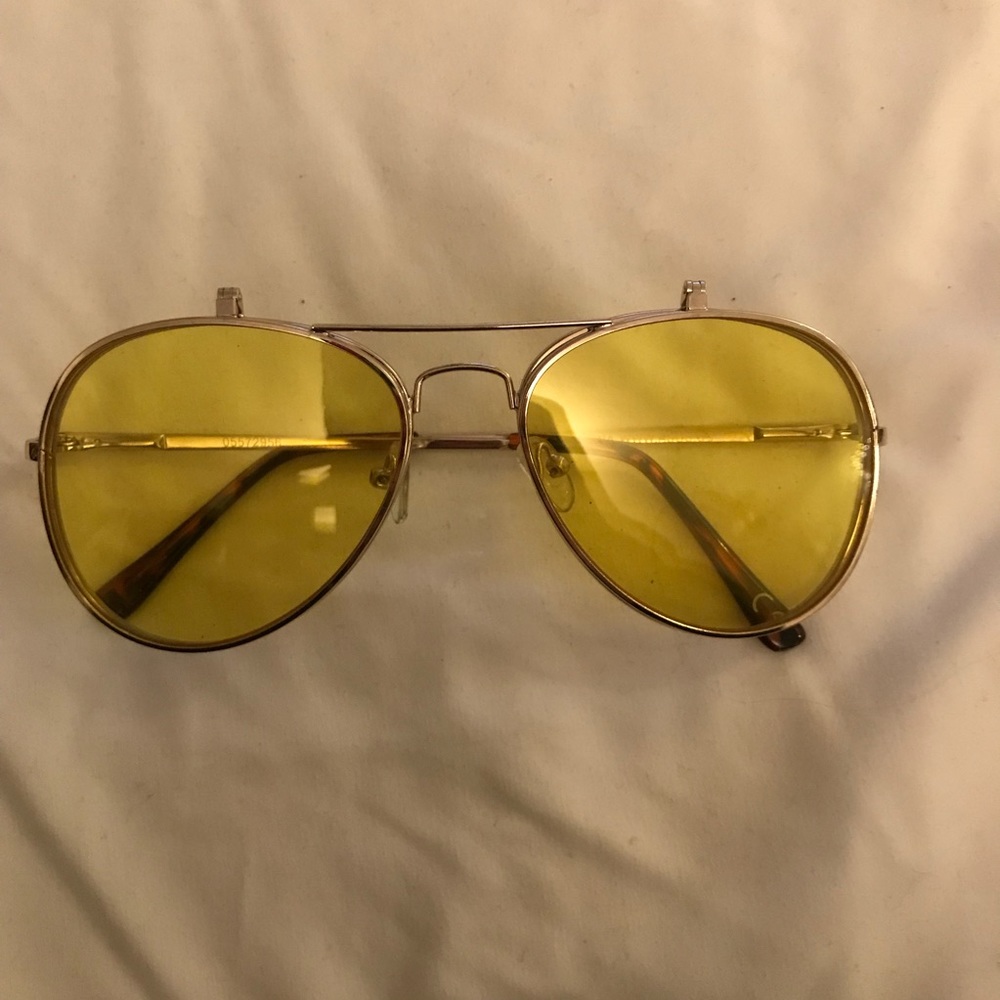 Yellow Tinted Flip Sunglasses